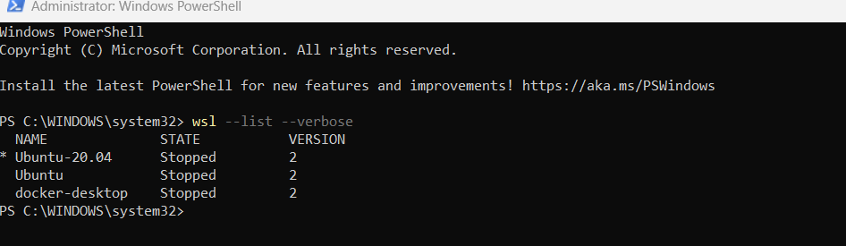 WSL Installation Verification