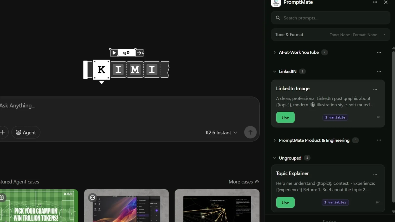 Keep the sidebar tidy with named groups. demo screenshot
